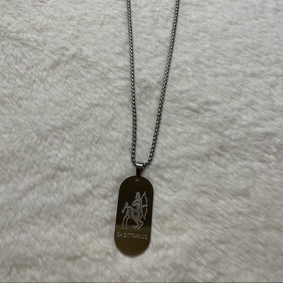 Cancer, Sagittarius Necklace_Oval Silver - Picture 2 of 3